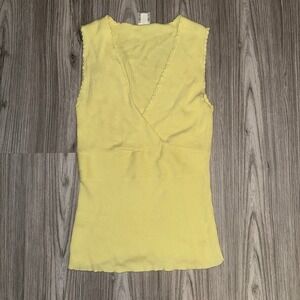 Old Navy Yellow Sleeveless V-Neck Ribbed‎ Women's Top Size Medium!